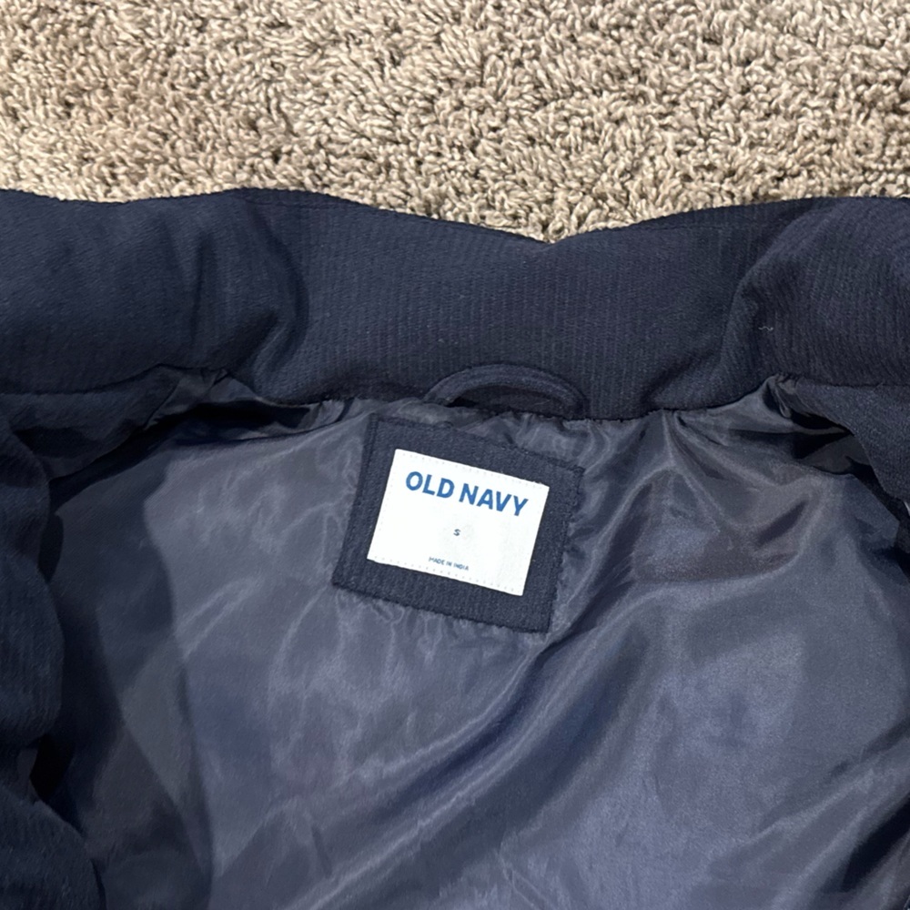 Men Old Navy Dark Blue Quilted corduroy Vest - Picture 3 of 8